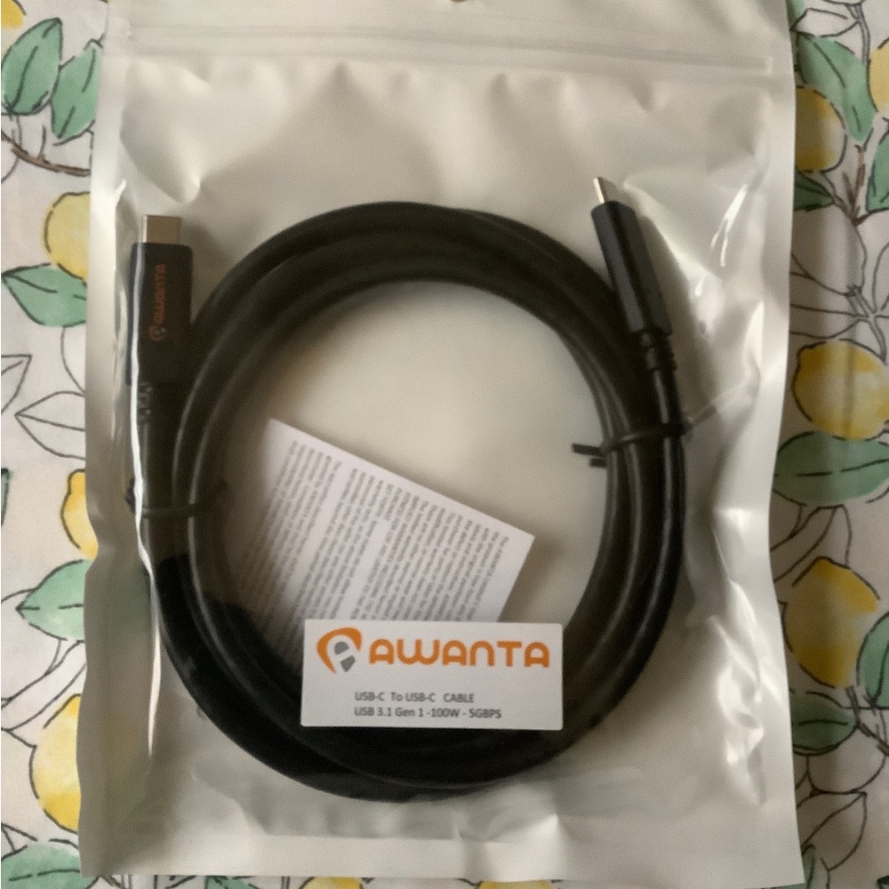 Awanta USB-C to USB-C Cable, USB 3.1 Gen1 -100W - 5GBPS.
